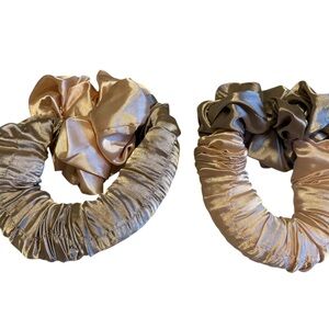 Elegant Satin Hair Curler Set - Gold and Tan